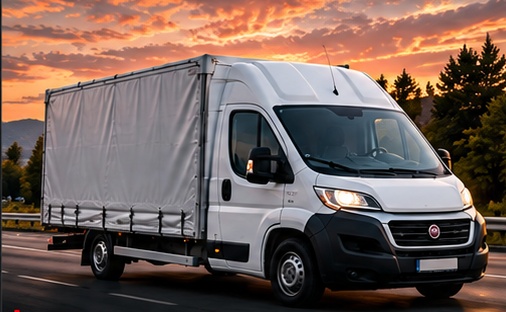 Fehér ponyvás Fiat Ducato 3,5 tonnás furgon